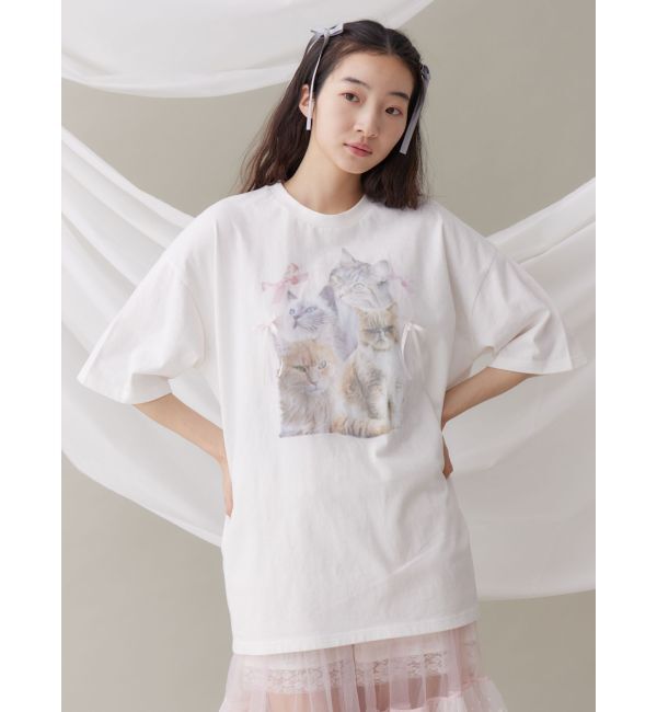 merry jenny「cat ribbon big tee」|Tシャツ・カットソー|