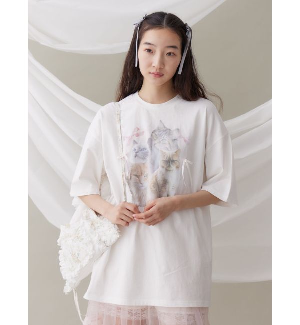 merry jenny「cat ribbon big tee」|Tシャツ・カットソー|