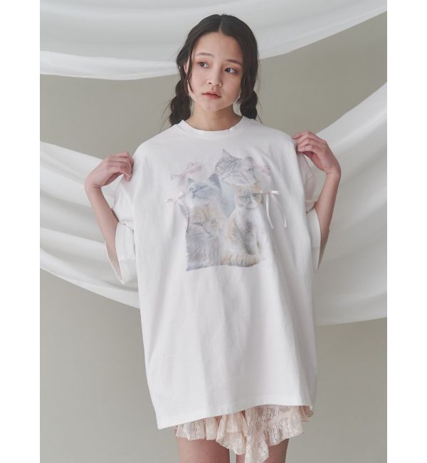 merry jenny「cat ribbon big tee」|Tシャツ・カットソー|