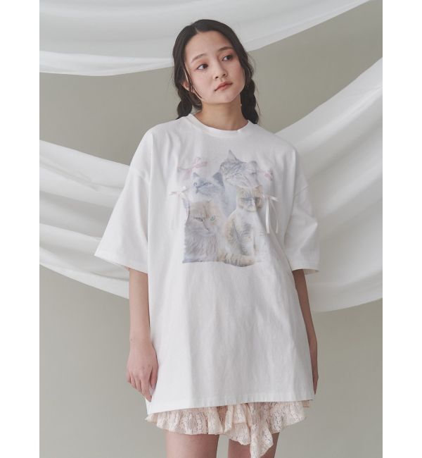 merry jenny「cat ribbon big tee」|Tシャツ・カットソー|