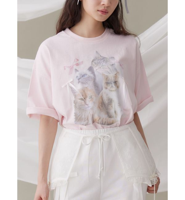 merry jenny「cat ribbon big tee」|Tシャツ・カットソー|