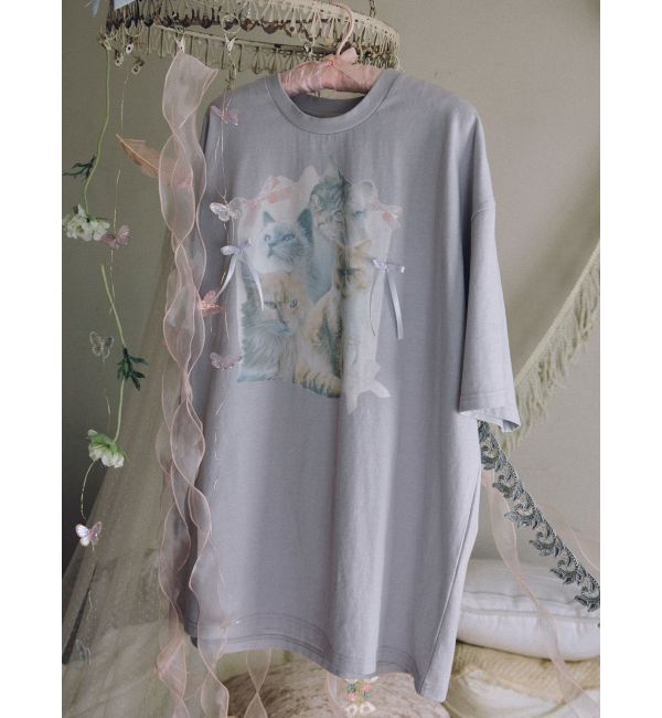 merry jenny「cat ribbon big tee」|Tシャツ・カットソー|