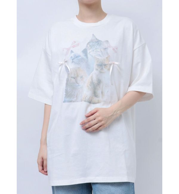 merry jenny「cat ribbon big tee」|Tシャツ・カットソー|