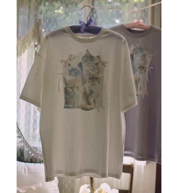 merry jenny「cat ribbon big tee」|Tシャツ・カットソー|