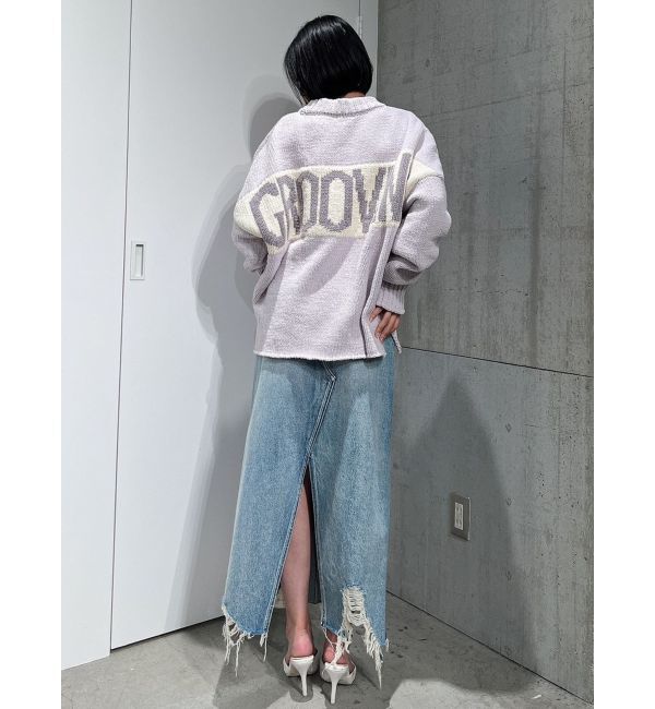 GYDA「HEM ダメージデザイン デニム ロングスカート」|スカート|