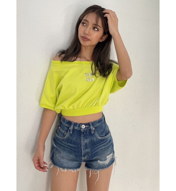 GYDA「ハイウエストダメージデニムショートパンツ」|デニム|