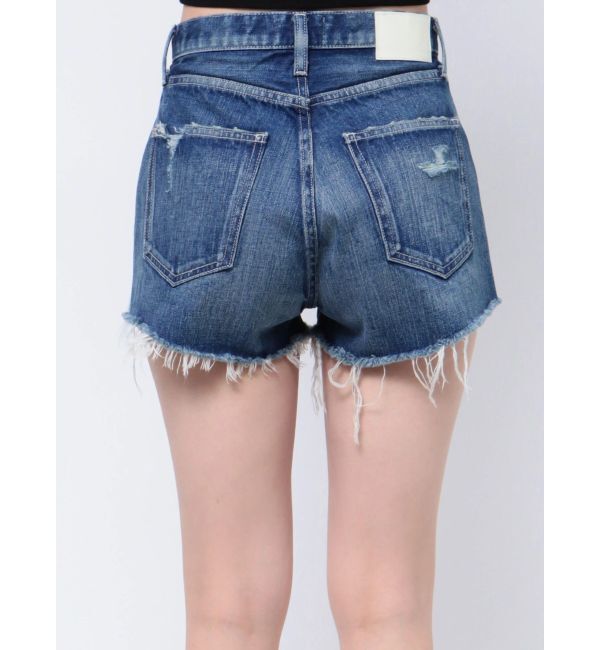 GYDA「ハイウエストダメージデニムショートパンツ」|デニム|