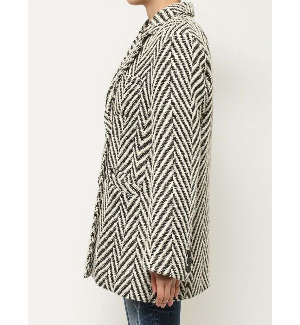 GYDA「ツイード中綿ダブルジャケットコート」|テーラードジャケット|