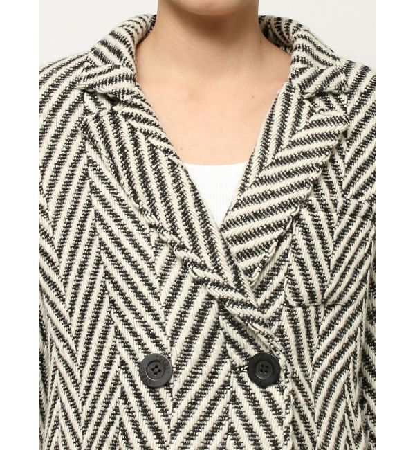 GYDA「ツイード中綿ダブルジャケットコート」|テーラードジャケット|