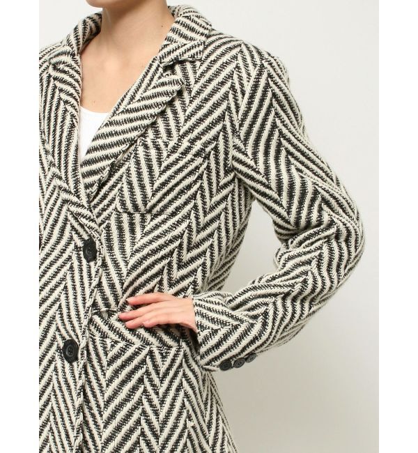 GYDA「ツイード中綿ダブルジャケットコート」|テーラードジャケット|