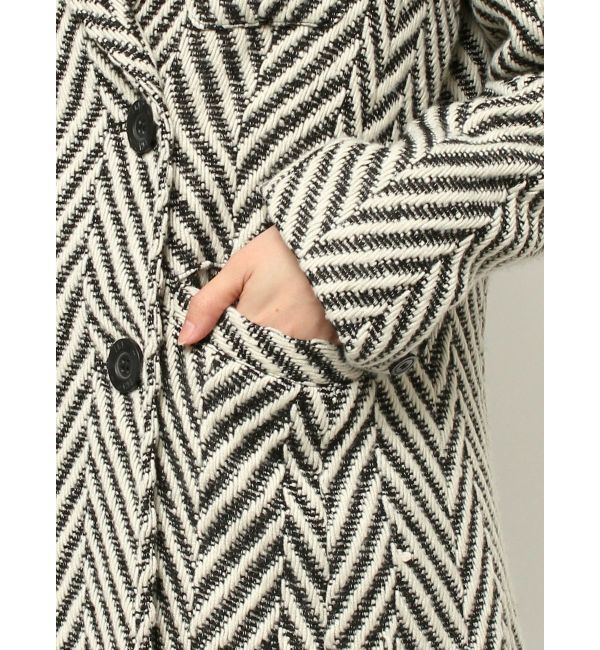 GYDA「ツイード中綿ダブルジャケットコート」|テーラードジャケット|