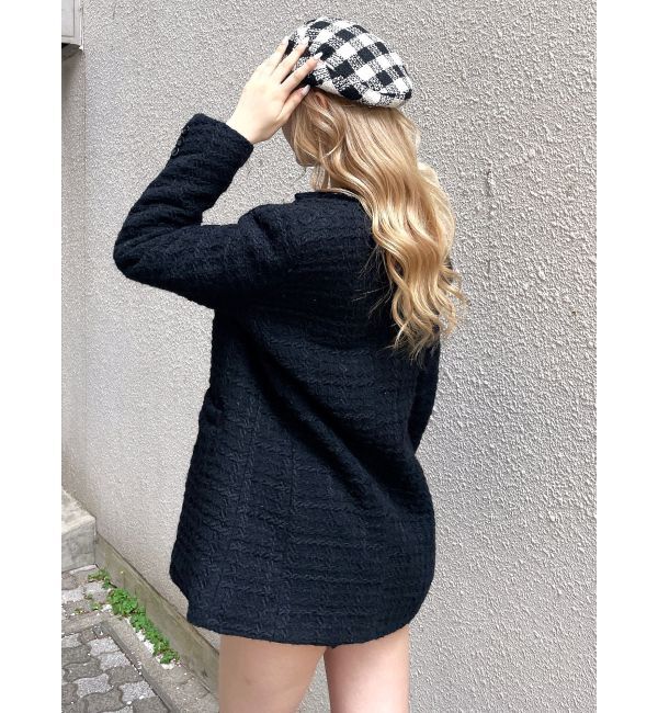 GYDA「ツイード中綿ダブルジャケットコート」|テーラードジャケット|