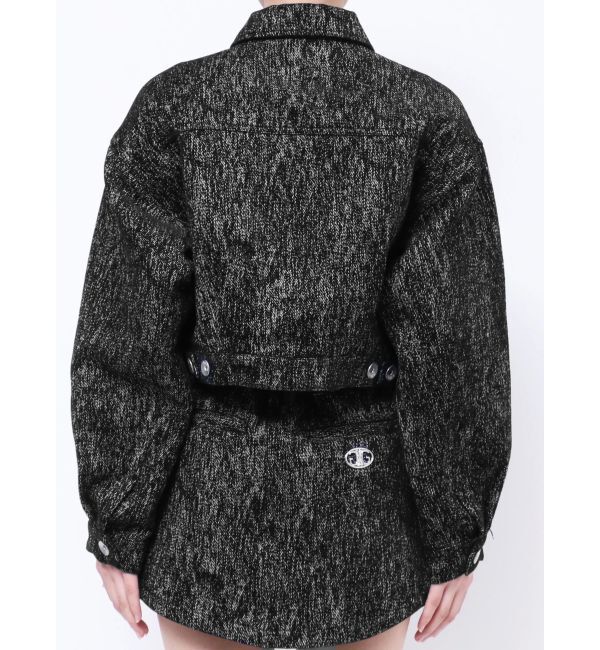 GYDA「Symmetry GYDAデニムライクジャカードショートジャケット【SETUP着用可】」|デニムジャケット|