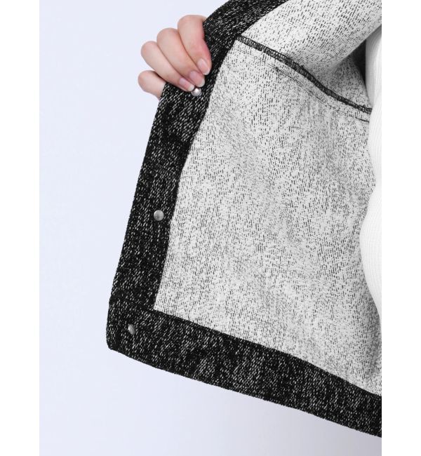 GYDA「Symmetry GYDAデニムライクジャカードショートジャケット【SETUP着用可】」|デニムジャケット|