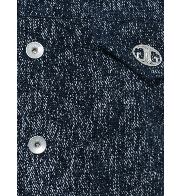 GYDA「Symmetry GYDAデニムライクジャカードショートジャケット【SETUP着用可】」|デニムジャケット|