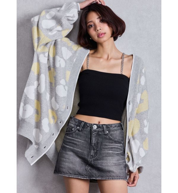 GYDA「ラメGレオパードハイゲージニットカーディガン」|カーディガン|