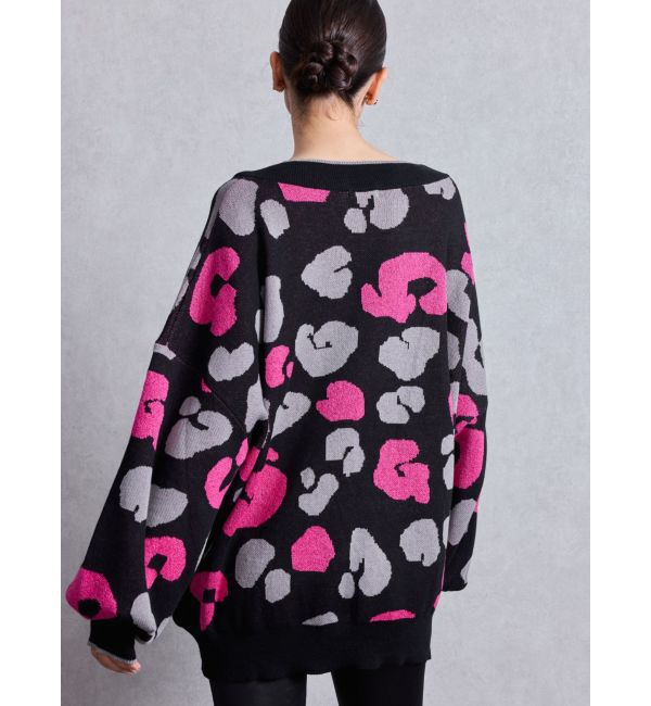 GYDA「ラメGレオパードハイゲージニットカーディガン」|カーディガン|