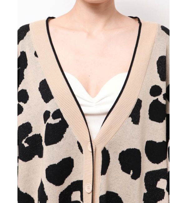 GYDA「ラメGレオパードハイゲージニットカーディガン」|カーディガン|