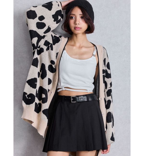 GYDA「ラメGレオパードハイゲージニットカーディガン」|カーディガン|