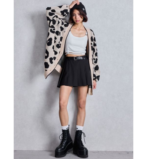 GYDA「ラメGレオパードハイゲージニットカーディガン」|カーディガン|