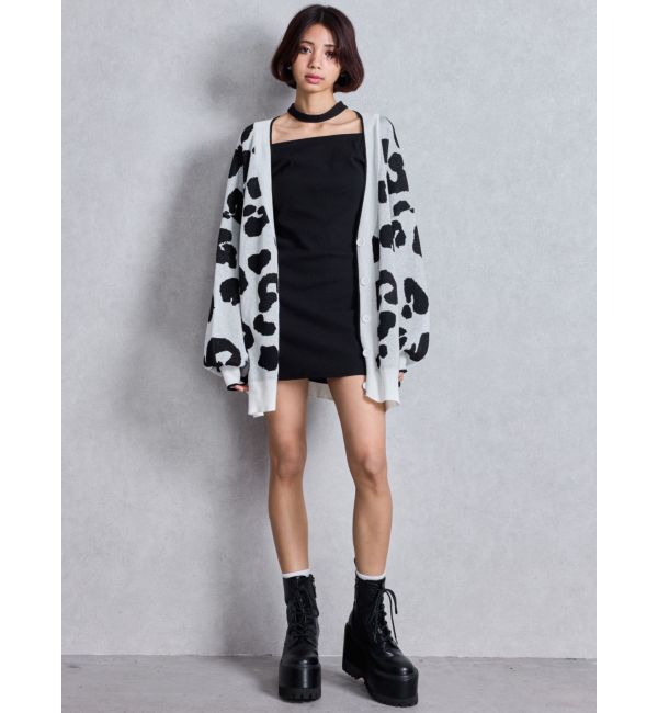 GYDA「ラメGレオパードハイゲージニットカーディガン」|カーディガン|