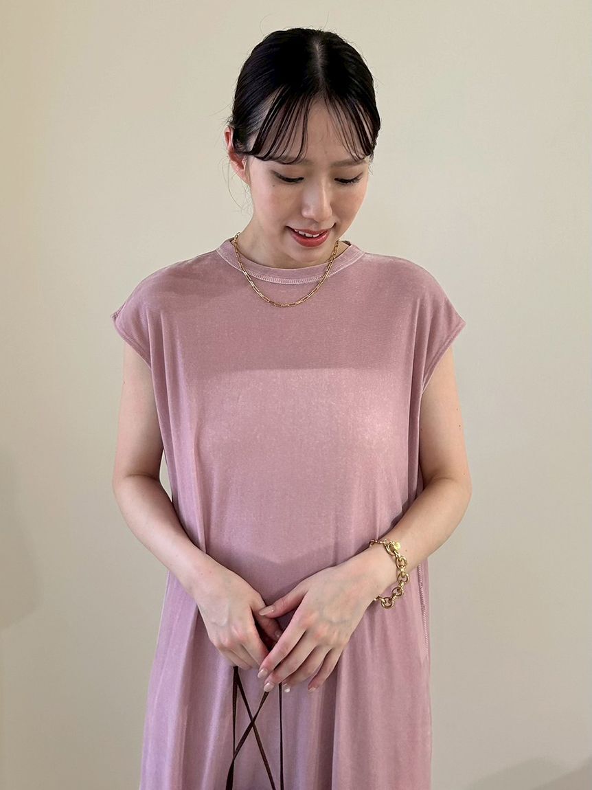 Mila Owen「バックシャンフレンチスリーブベロアワンピース」|ワンピース|