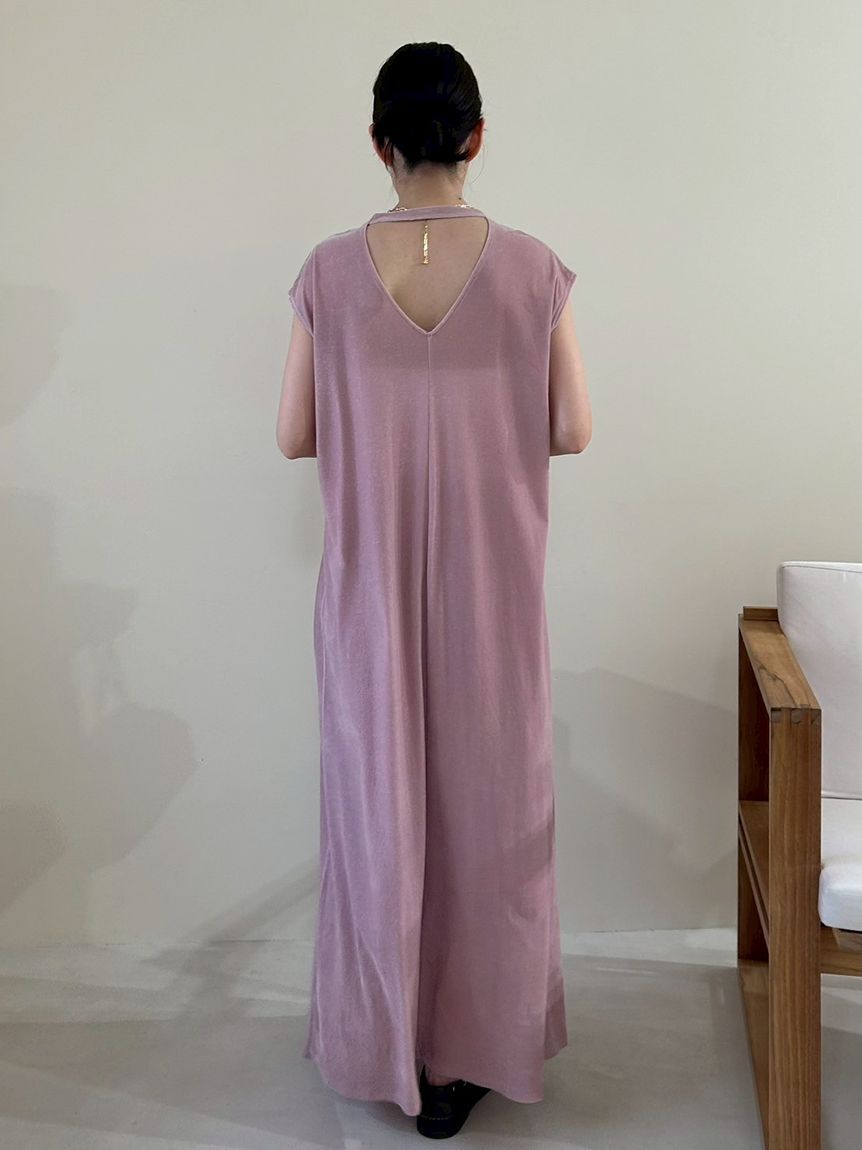 Mila Owen「バックシャンフレンチスリーブベロアワンピース」|ワンピース|