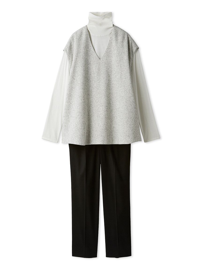 Mila Owen「【セットアイテム】フレアベストタートルニットパンツSET UP」|チノ|