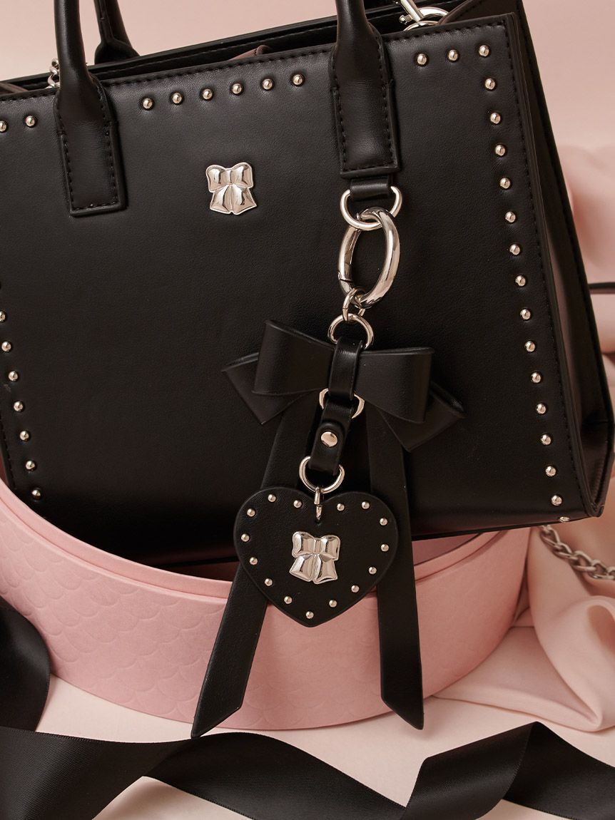 FURFUR「【限定カラー】リボンカシメバッグチャーム」|キーケース|BLK