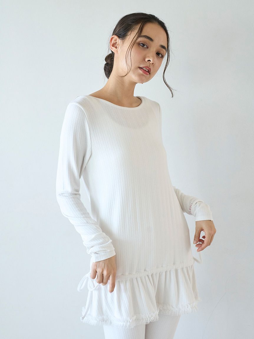 gelato pique「針抜きフリルロンT」|ルームウェア|