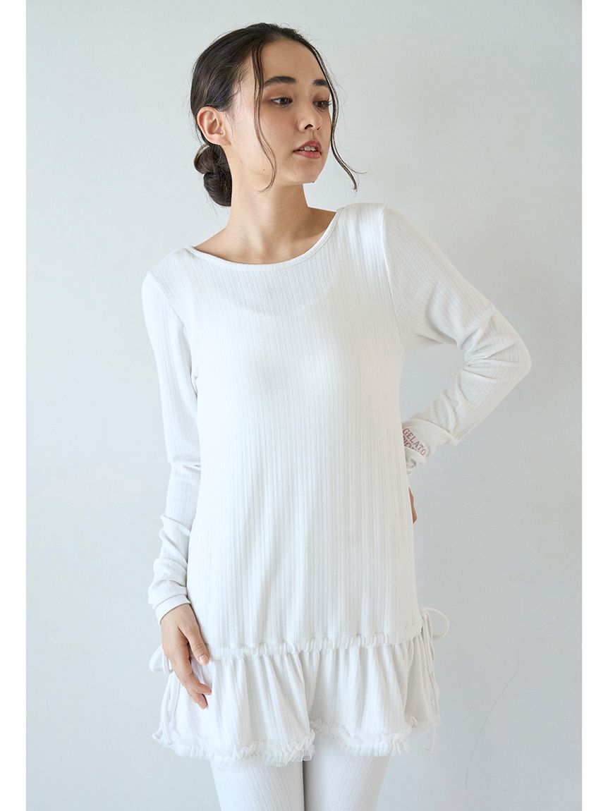 gelato pique「針抜きフリルロンT」|ルームウェア|