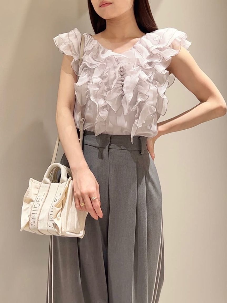 SNIDEL「ノースリフリルブラウス」|シャツ・ブラウス|PNK