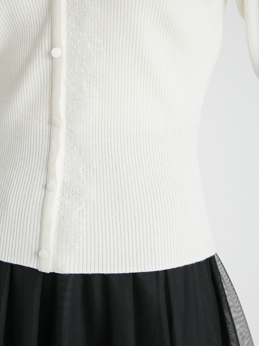 CELFORD「レーストリムニットプルオーバー」|ニット・セーター|