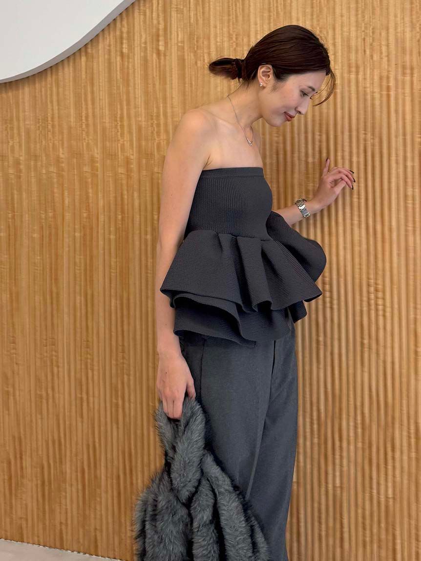 styling/「ラッフルニットベアトップ」|ベスト・ジレ|