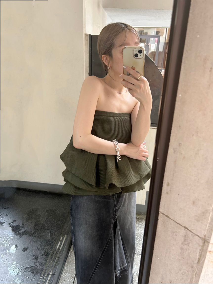 styling/「ラッフルニットベアトップ」|ベスト・ジレ|