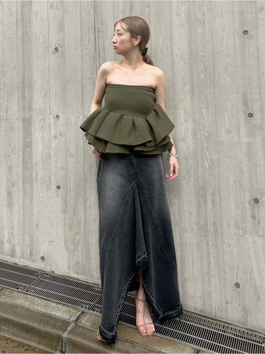 styling/「ラッフルニットベアトップ」|ベスト・ジレ|