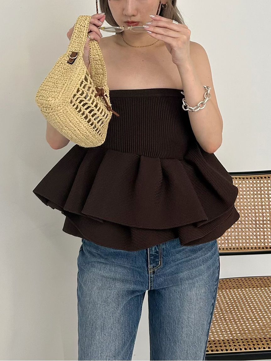 styling/「ラッフルニットベアトップ」|ベスト・ジレ|