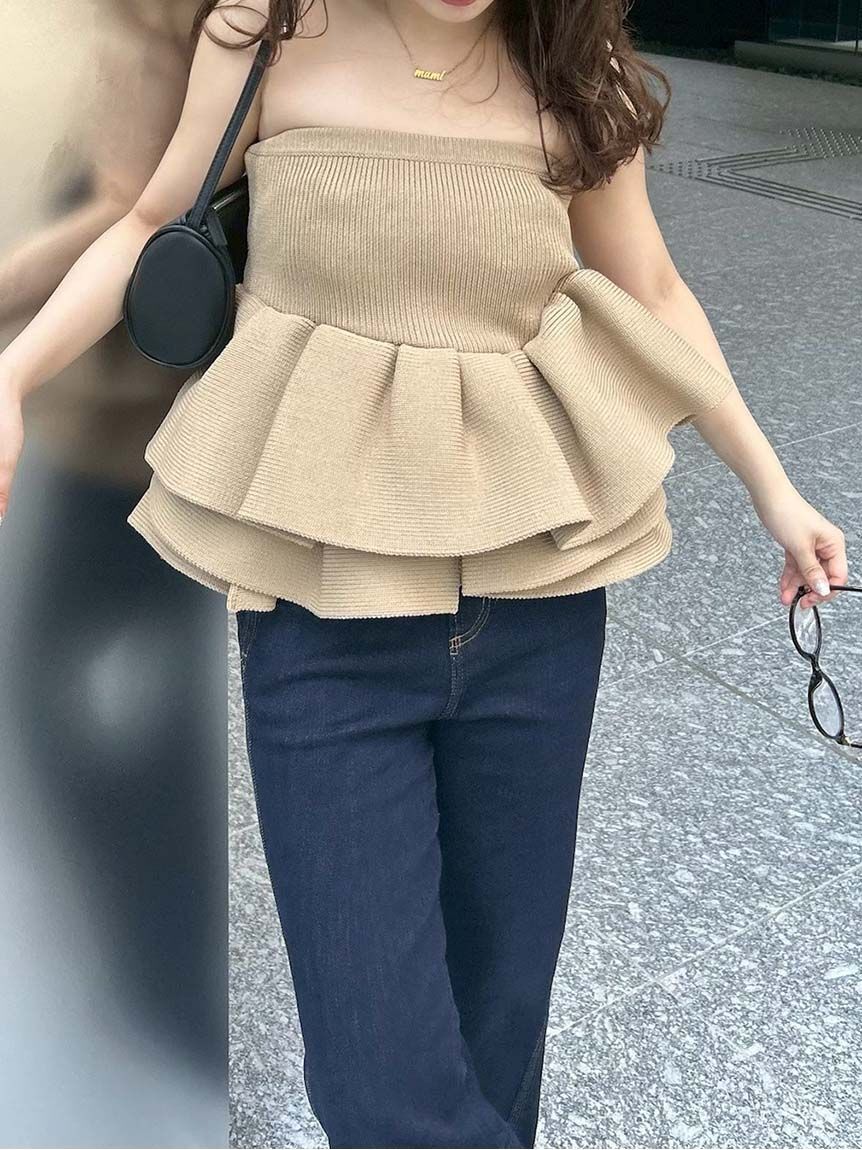 styling/「ラッフルニットベアトップ」|ベスト・ジレ|
