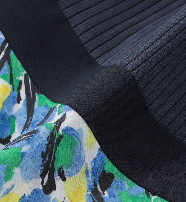  「フラワーブロッキングワンピース」|ワンピース|