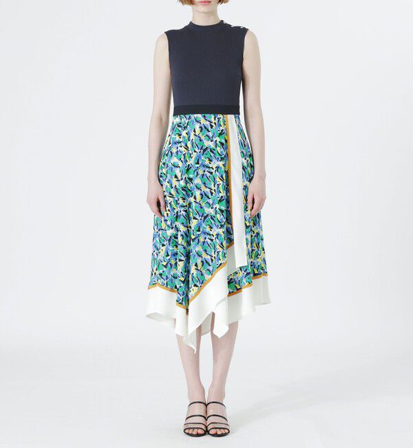  「フラワーブロッキングワンピース」|ワンピース|