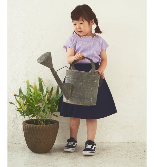 ikka kids「【キッズ】シャーリングメロースクエアカットTシャツ（120~160cm）」|Tシャツ・カットソー|