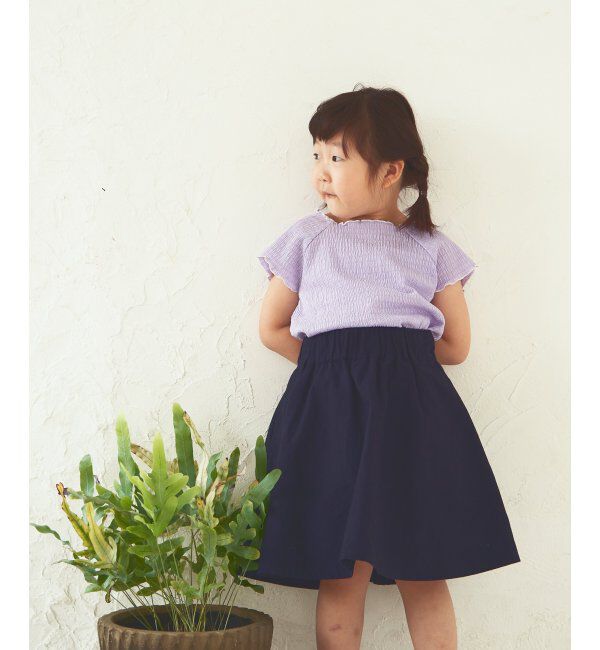 ikka kids「【キッズ】シャーリングメロースクエアカットTシャツ（120~160cm）」|Tシャツ・カットソー|