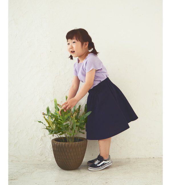 ikka kids「【キッズ】シャーリングメロースクエアカットTシャツ（120~160cm）」|Tシャツ・カットソー|