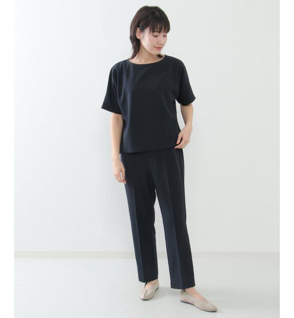 IKKA LOUNGE「ストレッチジョーゼットセット」|ワンピース|ネイビー