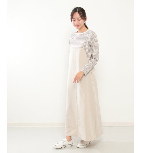 ikka「【2点セット】キャミワンピアンサンブル」|ワンピース|ベージュ