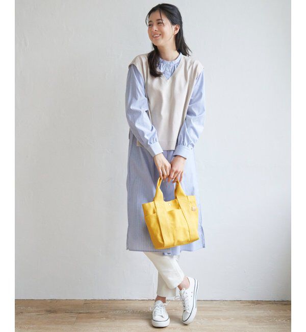 ikka「【2点セット】ニットベストシャツワンピセット」|ワンピース|