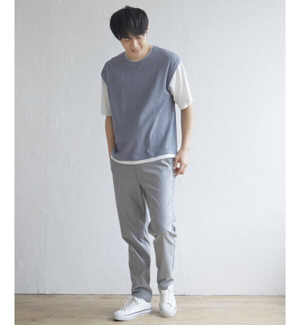 ikka「5分袖フェイクベストTシャツ」|Tシャツ・カットソー|