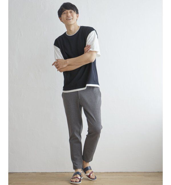 ikka「5分袖フェイクベストTシャツ」|Tシャツ・カットソー|