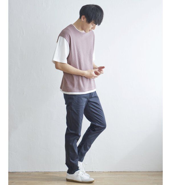 ikka「5分袖フェイクベストTシャツ」|Tシャツ・カットソー|