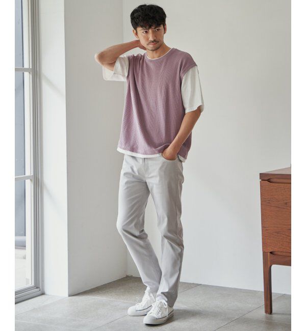 ikka「5分袖フェイクベストTシャツ」|Tシャツ・カットソー|